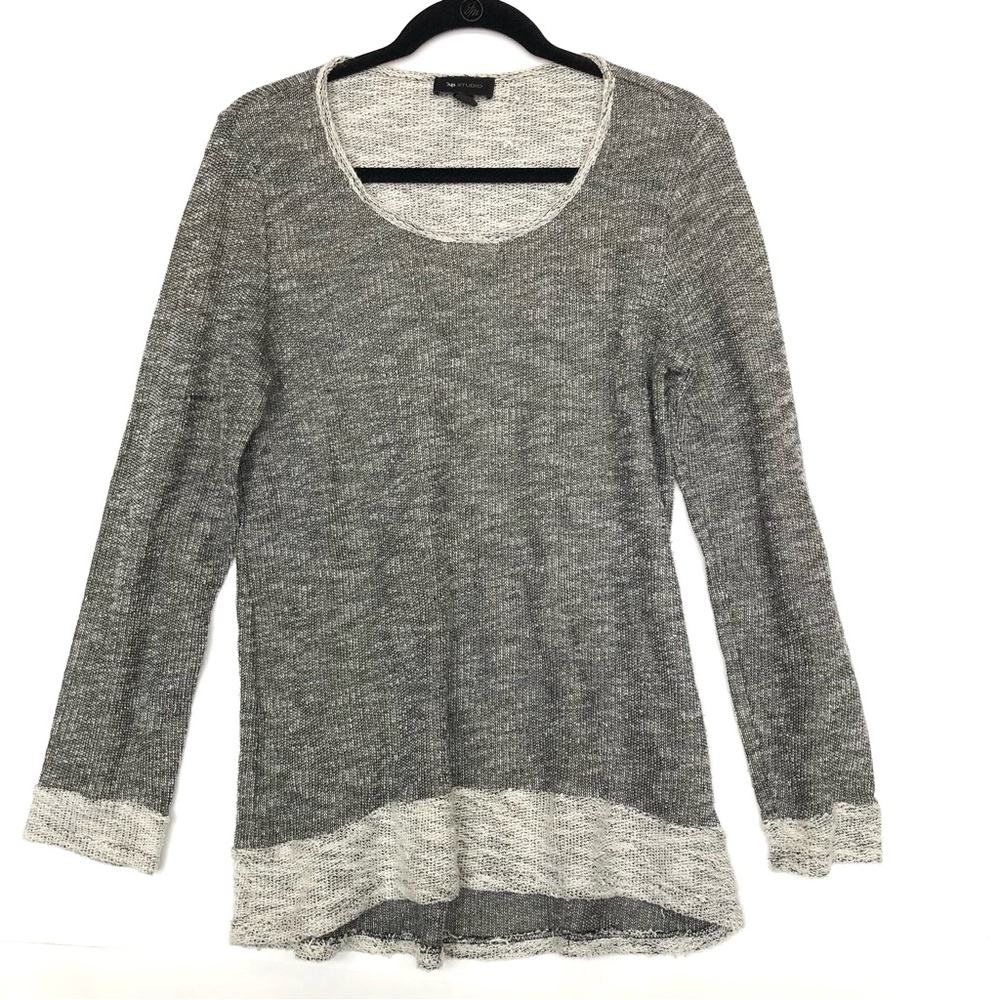 Women's AB Studio Black/White loosely knit top Size Large